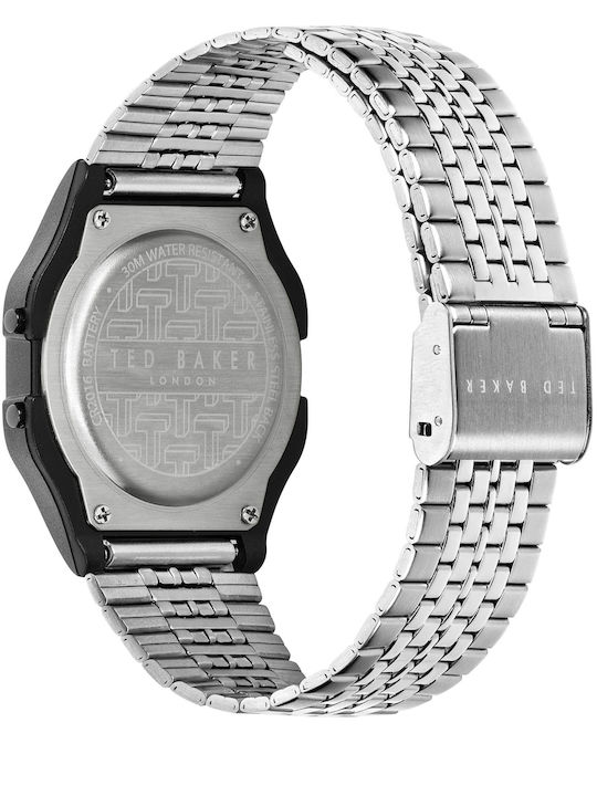 Ted Baker London Digital Women's Watch Chronograph with Silver Metal Bracelet
