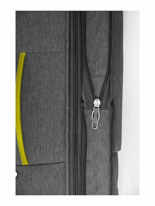 Benzi Valiză Mare De Călătorie Din Material Textil Gri Cu 4 Roți Înălțime 75 Cm