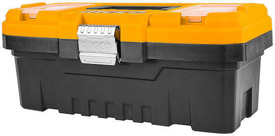 Ingco Hand Toolbox Plastic with Tray Organiser W35.6xD16.8xH16cm