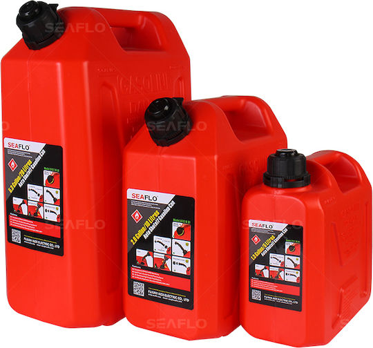 Seaflo Double Position Fuel Container Plastic with Extension Tube 5L Red