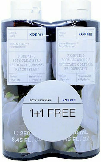 Korres White Blossom Bubble Bath with AHA & Cotton Flowers Scent 2x250ml
