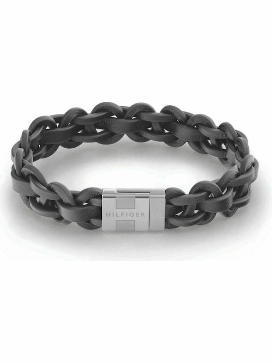 Tommy Hilfiger Herren Armband Handschellen aus Leder