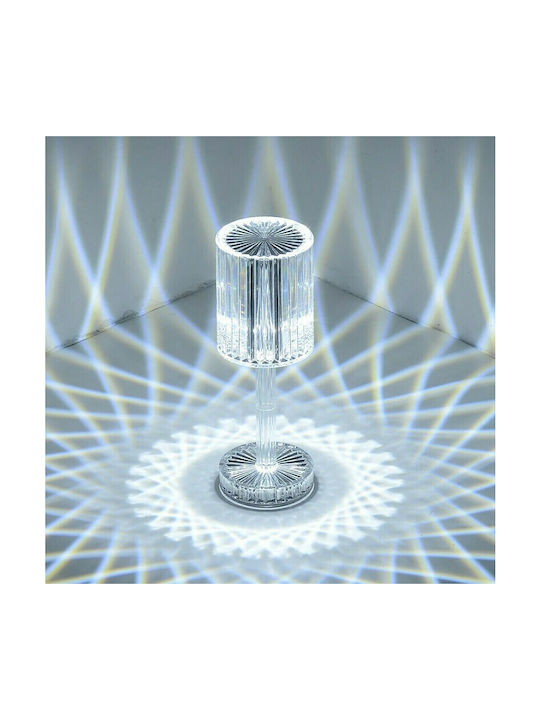 Spot Light Metal Table Lamp LED with Silver Shade and Base