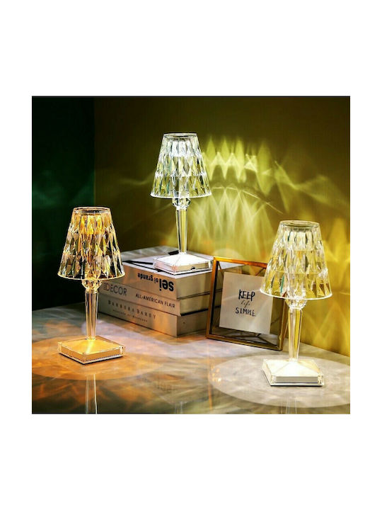 Spot Light Glass Table Lamp LED with Transparent Shade and Base