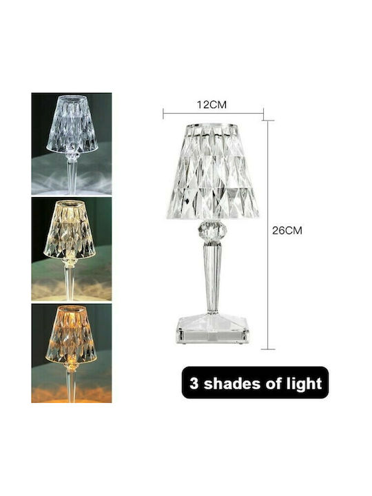 Spot Light Πορτατίφ με Διάφανο Καπέλο και Διάφανη Βάση