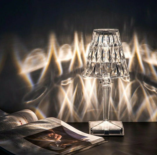 Spot Light Sticlă Lampă de masă LED cu Abajur Transparent și Bază