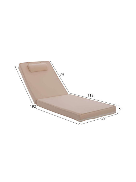 Freebox Sunbed Cushion with Backrest Chios Beige 192x59cm