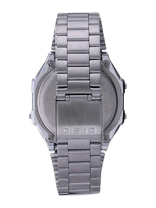 Casio Vintage Iconic Digital Men's Watch 36.3mm Battery with Silver Metal Bracelet