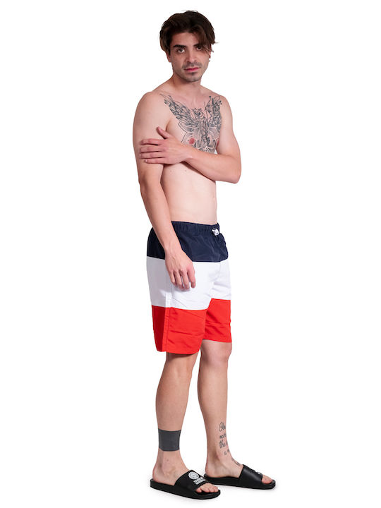 Ανδρικό Μαγιό Βερμούδα Peacoat/white/chinese Red με Ρίγες