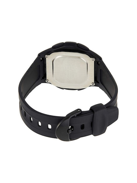 Casio Digital Men's Watch 40mm Chronograph Battery with Black Rubber Strap