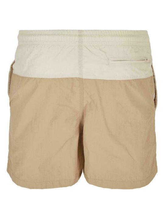 Urban Classics Ανδρικό Μαγιό Σορτς Union Beige / Soft Sea Grass με Ρίγες