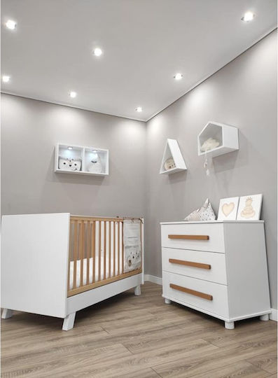 Olivia Baby Dresser with 3 Drawers White 85x50x95cm