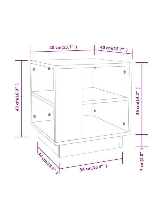 Quadratischer Beistelltisch aus Holz Beige M40xL40xH43cm