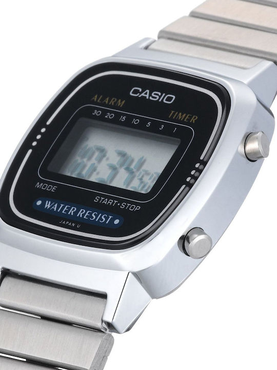 Casio Digital Women's Watch with Silver Metal Bracelet