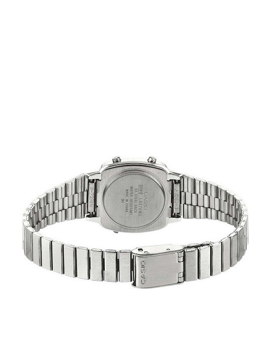 Casio Vintage Digital Women's Watch with Silver Metal Bracelet