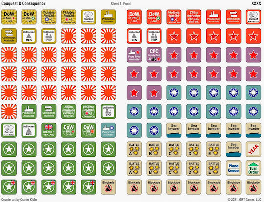 Board Game Conquest & Consequence for 2-3 Players 12+ Years Old (EN) GMT Games