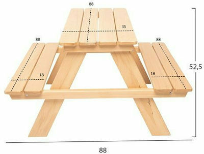 HomeMarkt Tischchen aus Holz 88x88x52.5cm. Beige