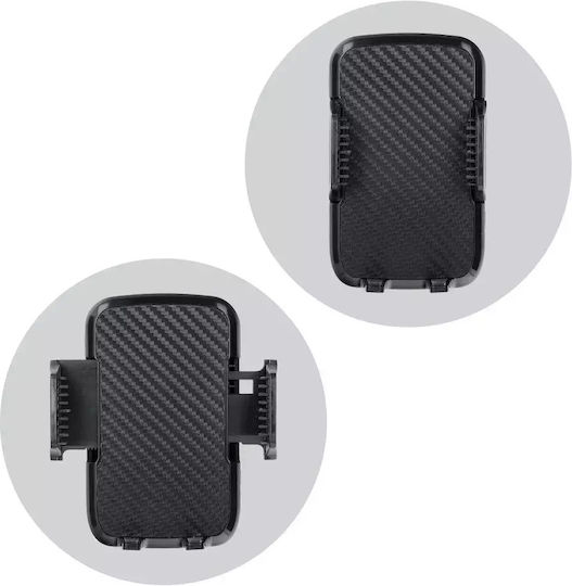 Forcell Βάση Κινητού Αυτοκινήτου Carbon HT1 με Ρυθμιζόμενα Άγκιστρα Μαύρη