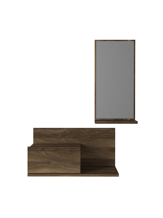 Rodos Entry Furniture with Mirror Coffee 60x30x100cm
