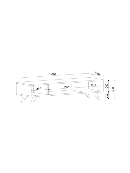 TV Stand Samos Brown L120xD35xH40cm