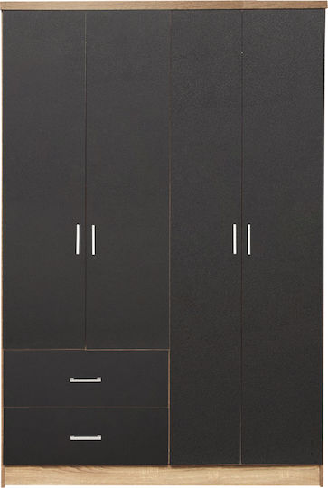 BRIANA Τετράφυλλη Ντουλάπα 120x42.5x180.5cm BRIANA Τετράφυλλη Ντουλάπα 120x42.5x180.5cm