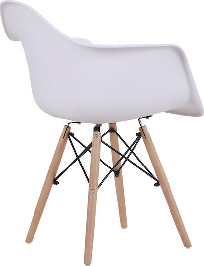 Corylus Dining Room Polypropylene Armchair White 60x60x80cm