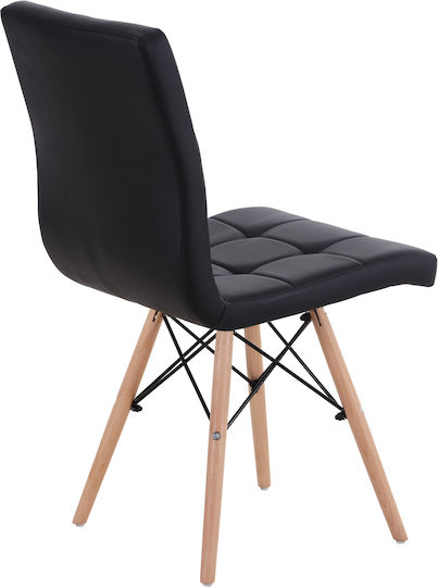 Cupplessus Dining Room Artificial Leather Chair Black 43x55x86cm
