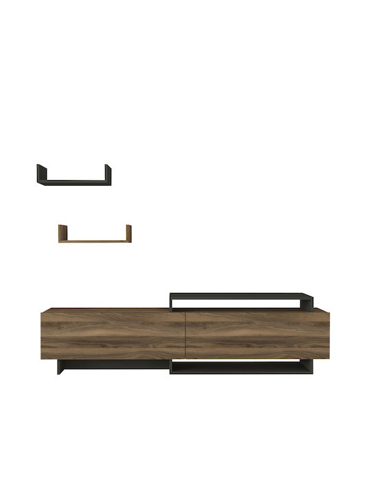 Wohnzimmer TV-Einheit Wendy Walnut / Anthracite L180xB31.4xH48.6cm