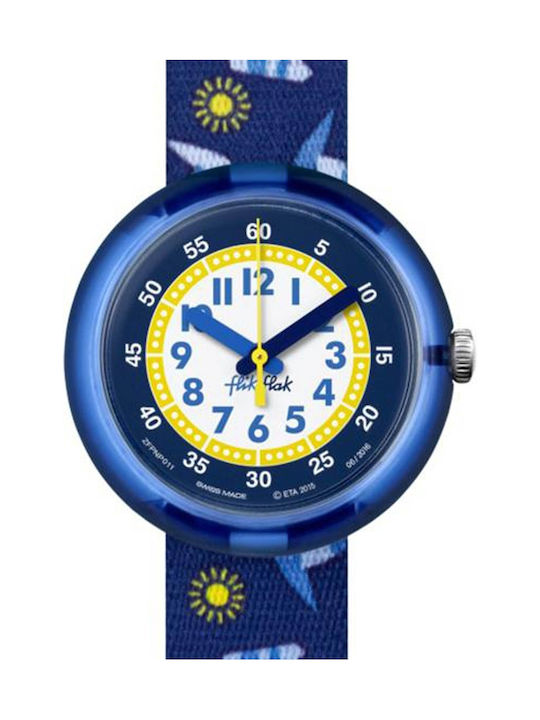 FlikFlak Kids Analog Watch Summer with Fabric Strap Blue