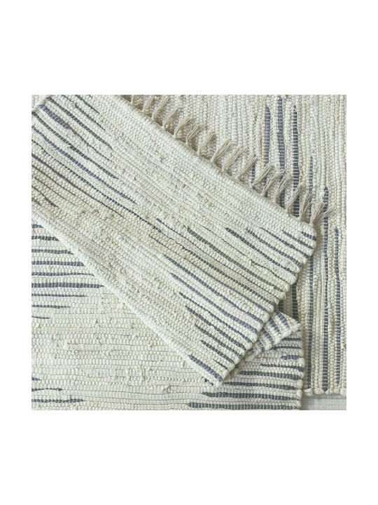 Nima Juno Teppich Rechteckig Sommer Baumwolle mit Fransen Light Beige