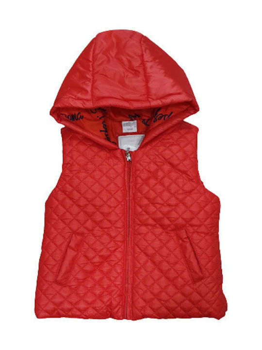 Birba Trybeyond Kids Casual Jacket Sleeveless short Hooded Red