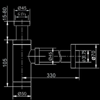 Vinci Compito Siphon Sink Black