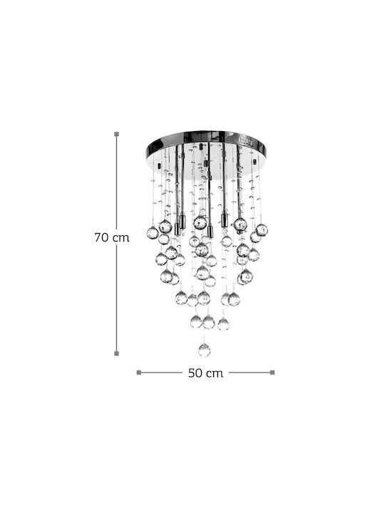 Inlight Modernă Metalică Plafonieră de tavan cu Dulie G9 50buc Argint