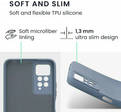 KWmobile Silicone Back Cover Blue Grey (Redmi Note 11 Pro)