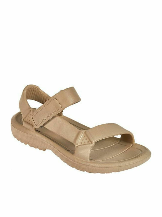 Women's Flat Sandals Sporty in Beige Color