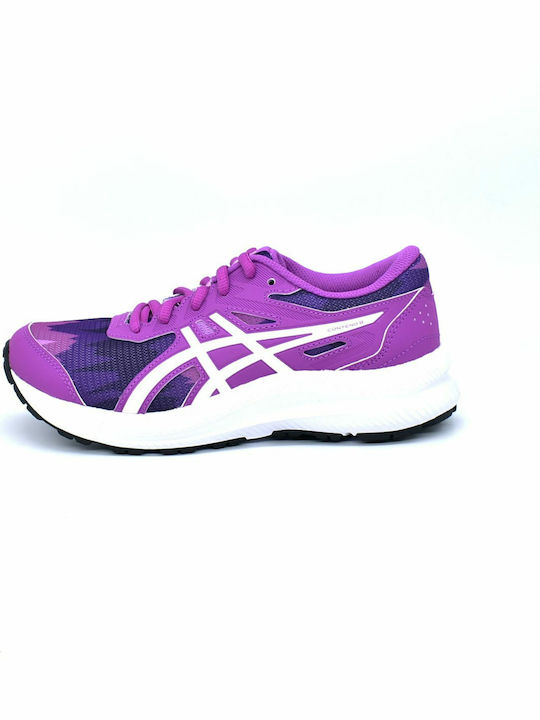 Contend 8 Print Gs Kids Sports Shoes Running with Laces Purple