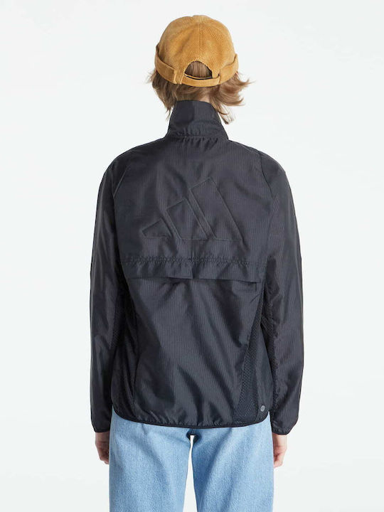 Originals Women's Running Short Sports Jacket Windproof for Spring or Autumn Black