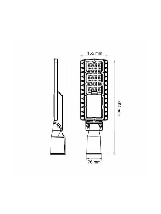 Optonica Външна Стояща Лампа LED Улично Осветление 50W 15.5x49.4cm Optonica Външна Стояща Лампа LED Улично Осветление 50W 15.5x49.4cm