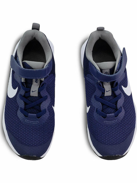 Revolution Revolution Kids Sports Shoes Running with Hoop & Loop Closure Midnight Navy / Flat Pewter / White