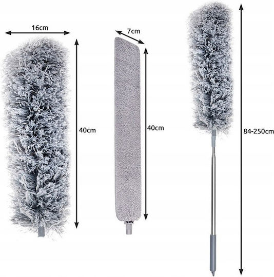 Ruhhy Feather Duster Microfiber Telescopic with Handle 1pcs 250cm