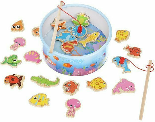 Kruzzel Ξύλινο Παιχνίδι Ψαρέματος Magnet Fishing Game (Διάφορα Σχέδια) 1τμχ