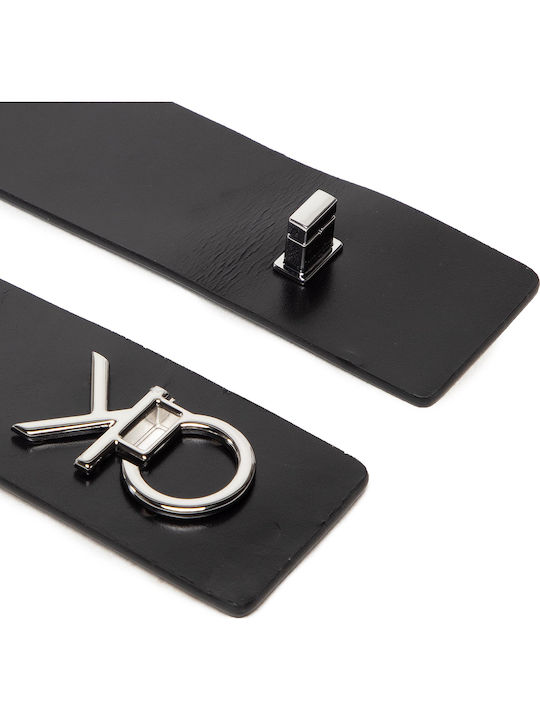 Breite Leder Damen Gürtel Schwarz