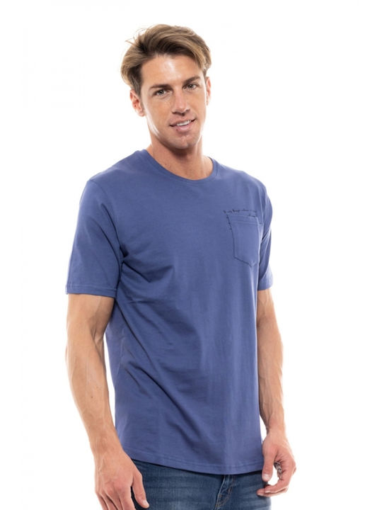 Biston Herren T-Shirt Kurzarm Blau