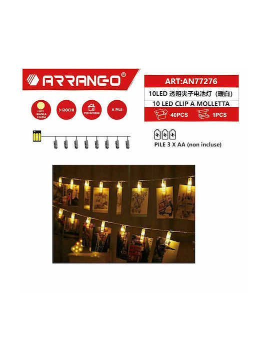 Arrango Γιρλάντα Φωτισμού LED με 10 Μανταλάκια Arrango Γιρλάντα Φωτισμού LED με 10 Μανταλάκια