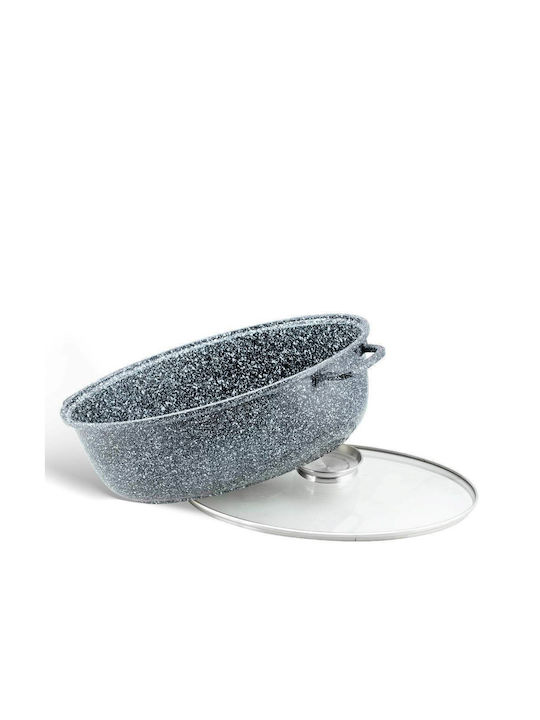 Edenberg Oval Aluminum Dutch Oven with Glass Lid 38cm
