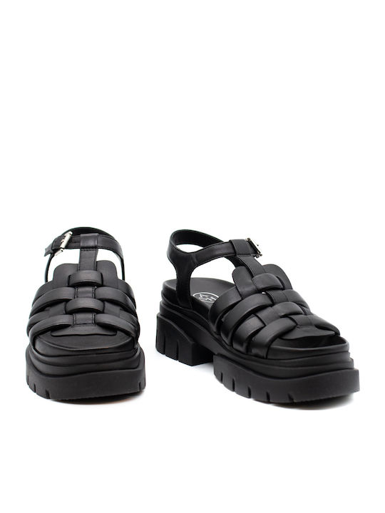 Sirena Combo Leder Sandalen Schwarz