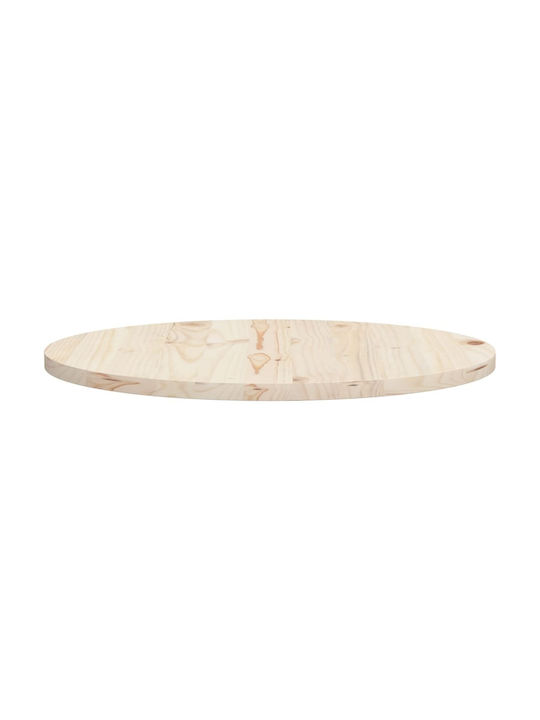 vidaXL Round Solid Wood Table Surface Natural 70x70cm