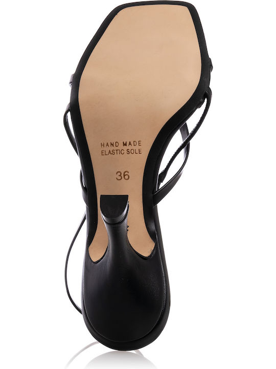 Leder Damen Sandalen in Schwarz Farbe