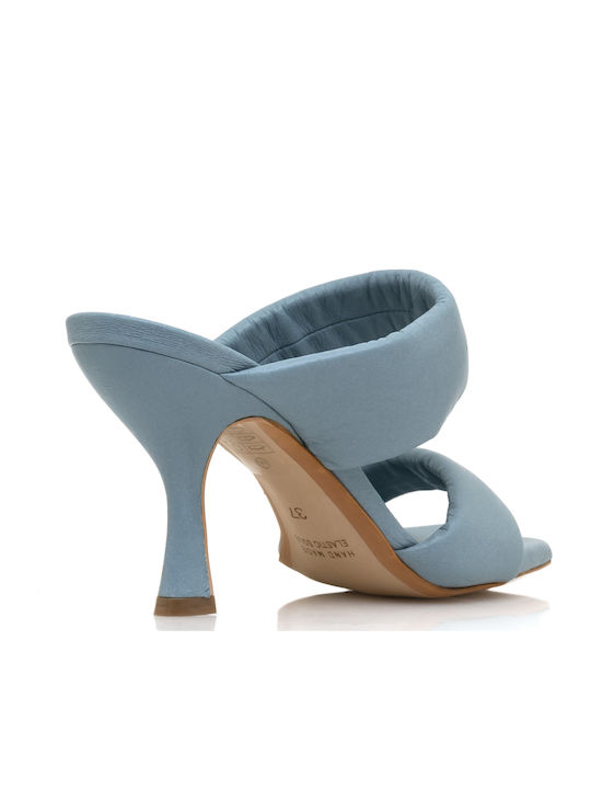 Leder Damen Sandalen in Hellblau Farbe