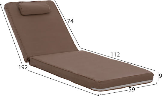 HomeMarkt Sonnenbank-Kissen Mit Rückenlehne Sifnos Beige 192x59cm